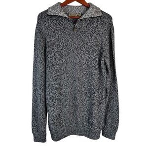 Peruvian Link 100% Alpaca Marled Knit Sweatshirt Quarter Zip Mens Large